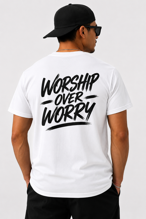 Worship Over Worry Classic Tee White